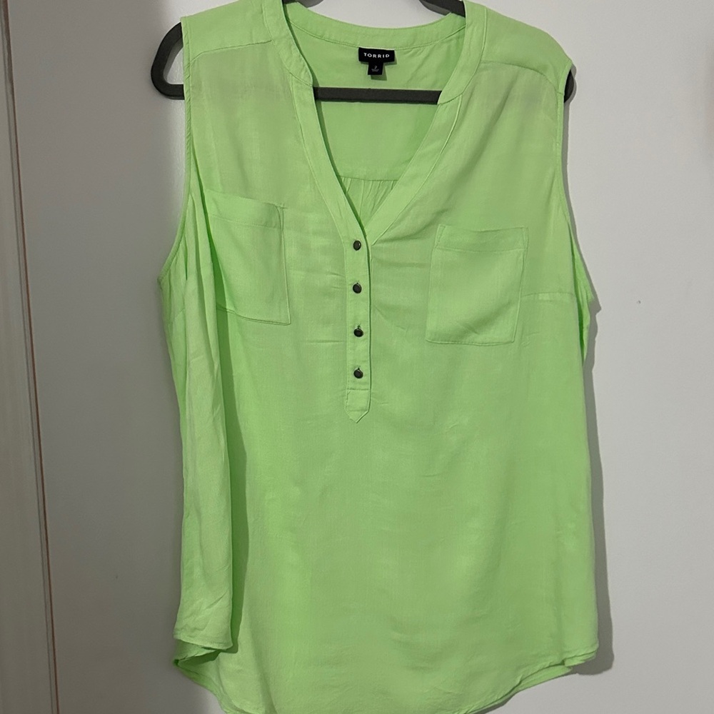 Torrid Lime Green Sleeveless Blouse